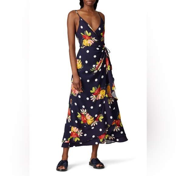 FARM Rio Dresses & Skirts - Farm Rio Nanaju Black Floral wrap maxi dress